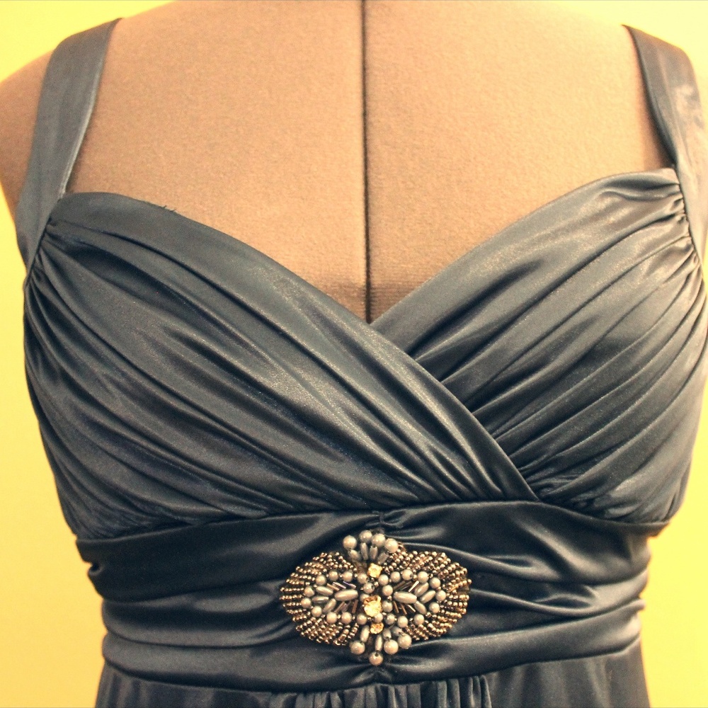 Knee Length Formal teal dress